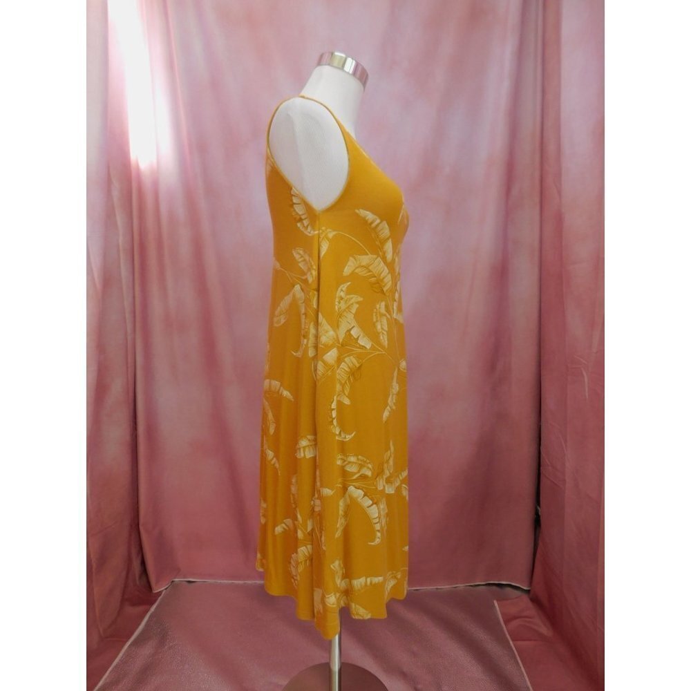 H & M Tropical Shift Dress Women S Yellow Sleeveless - Picture 5 of 9